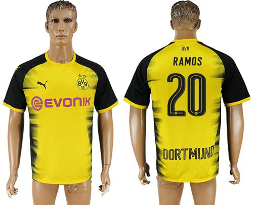 Dortmund #20 Ramos Yellow Soccer Club Jersey - Click Image to Close